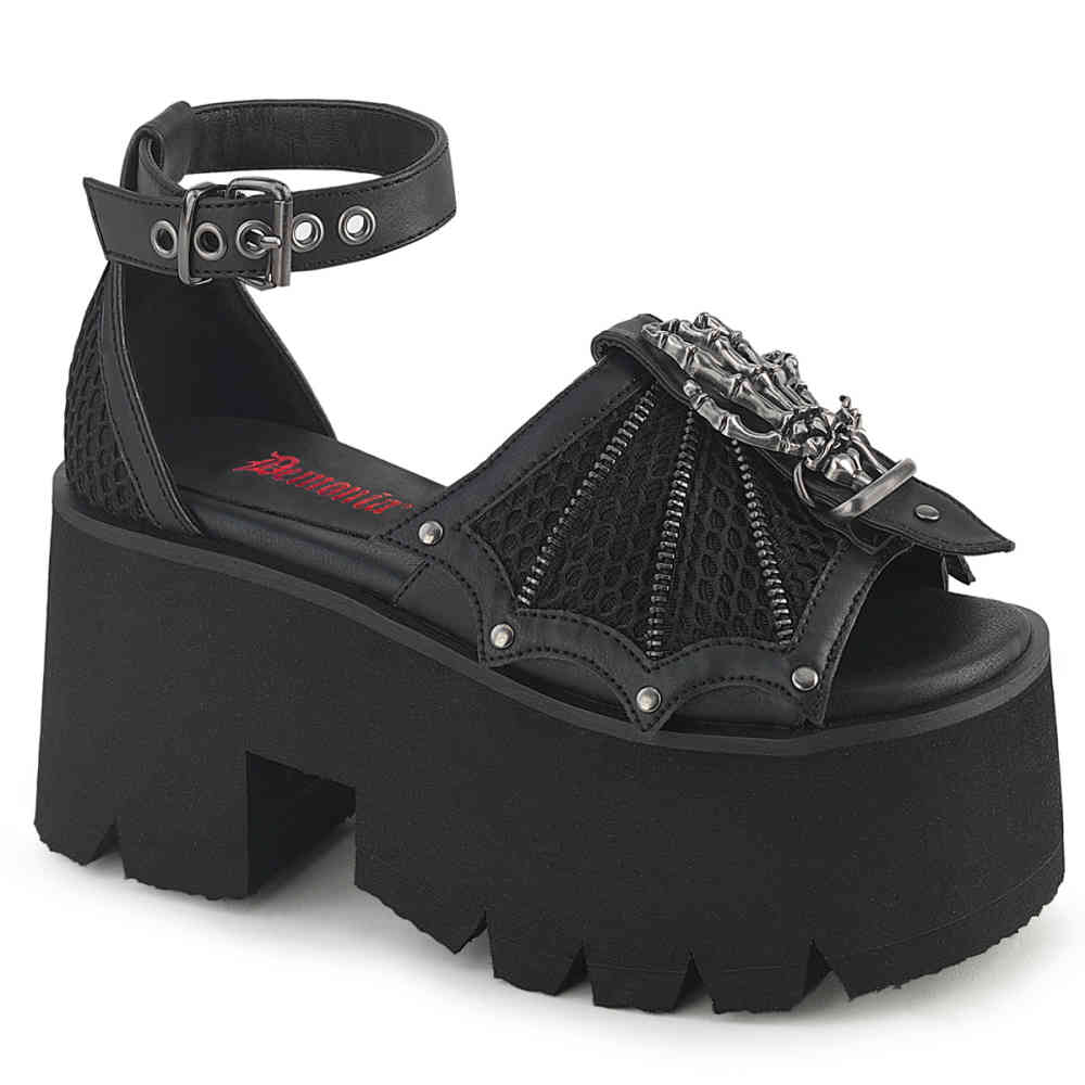 DemoniaCult - ASHES-11 Platform Sandals - Black